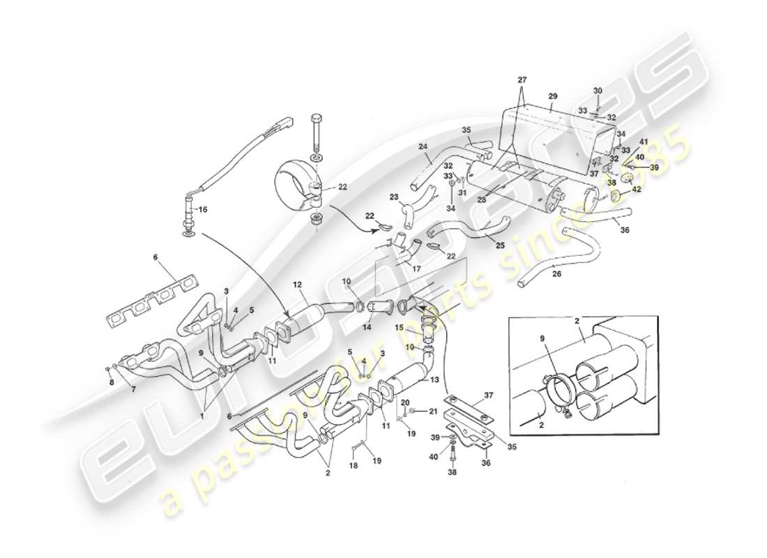 a part diagram from the aston martin v8 virage parts catalogue