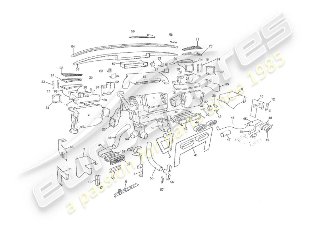 a part diagram from the aston martin v8 virage parts catalogue
