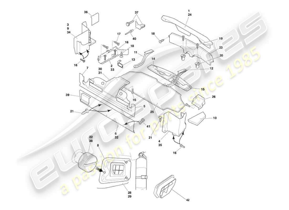 a part diagram from the aston martin vanquish (2007) parts catalogue