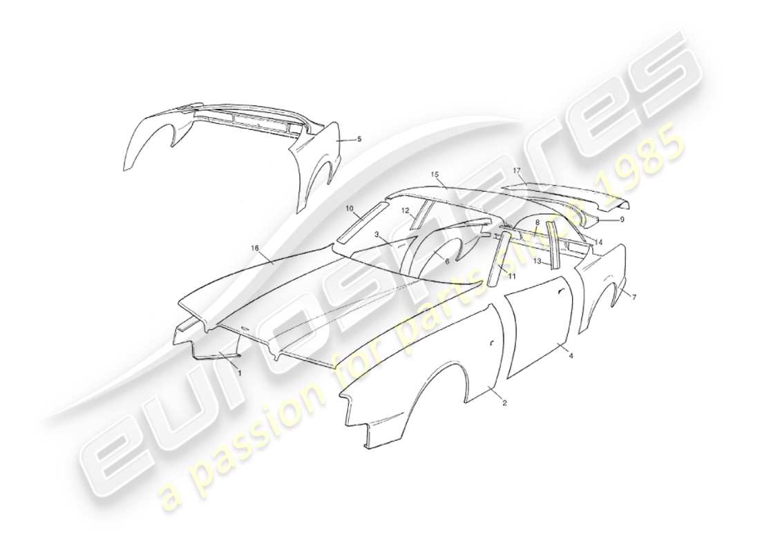 a part diagram from the aston martin v8 virage parts catalogue