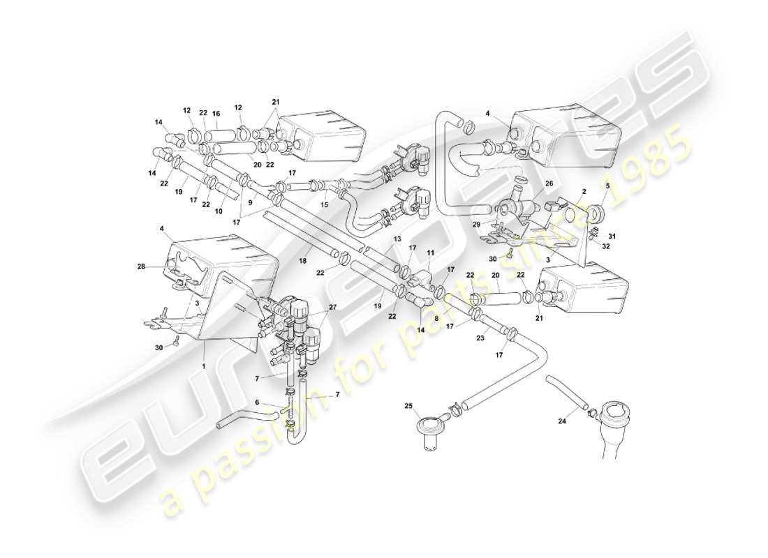 a part diagram from the aston martin db7 vantage (2000) parts catalogue
