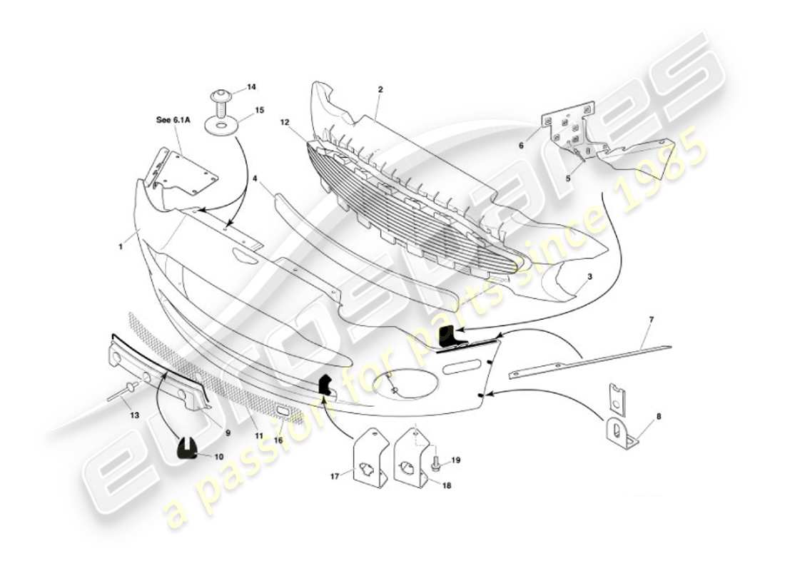 a part diagram from the aston martin vanquish (2007) parts catalogue