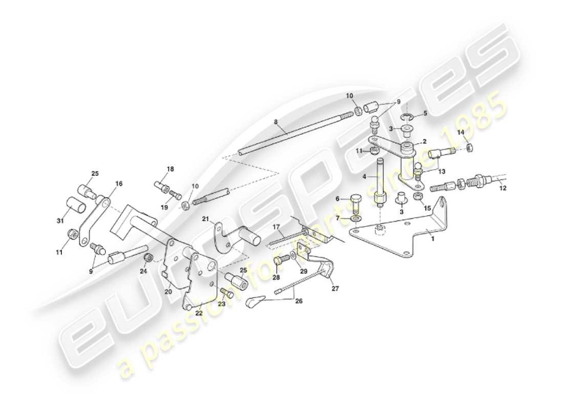 a part diagram from the aston martin v8 virage parts catalogue