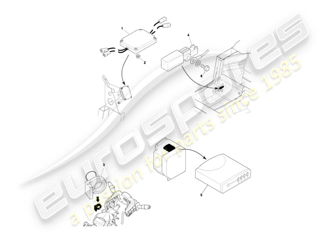 a part diagram from the aston martin vanquish parts catalogue