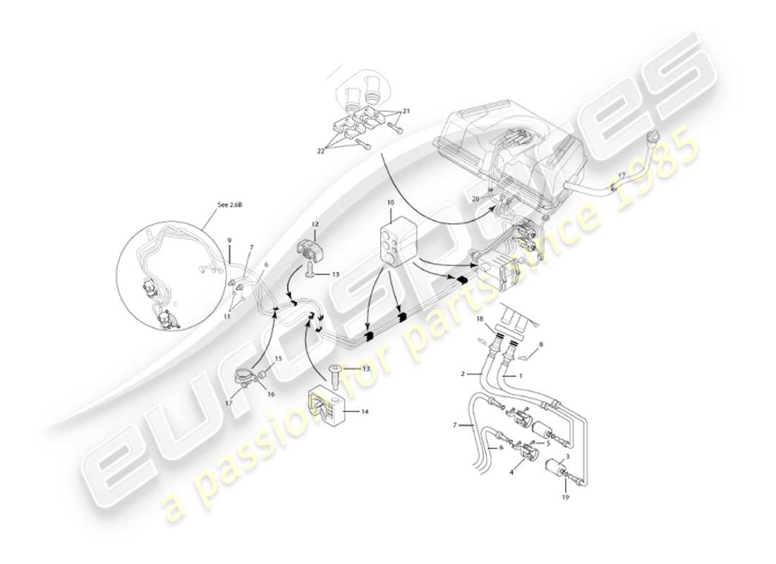 a part diagram from the aston martin vanquish (2002) parts catalogue