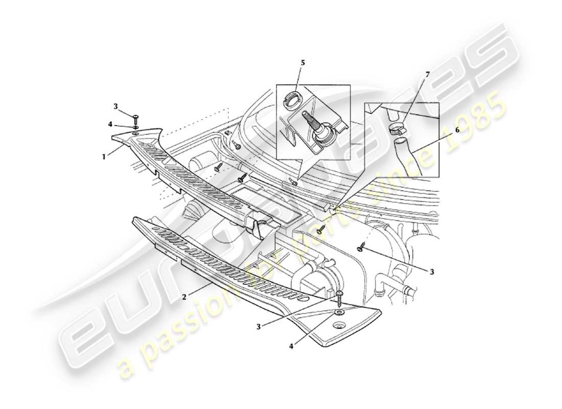a part diagram from the aston martin v8 coupe parts catalogue