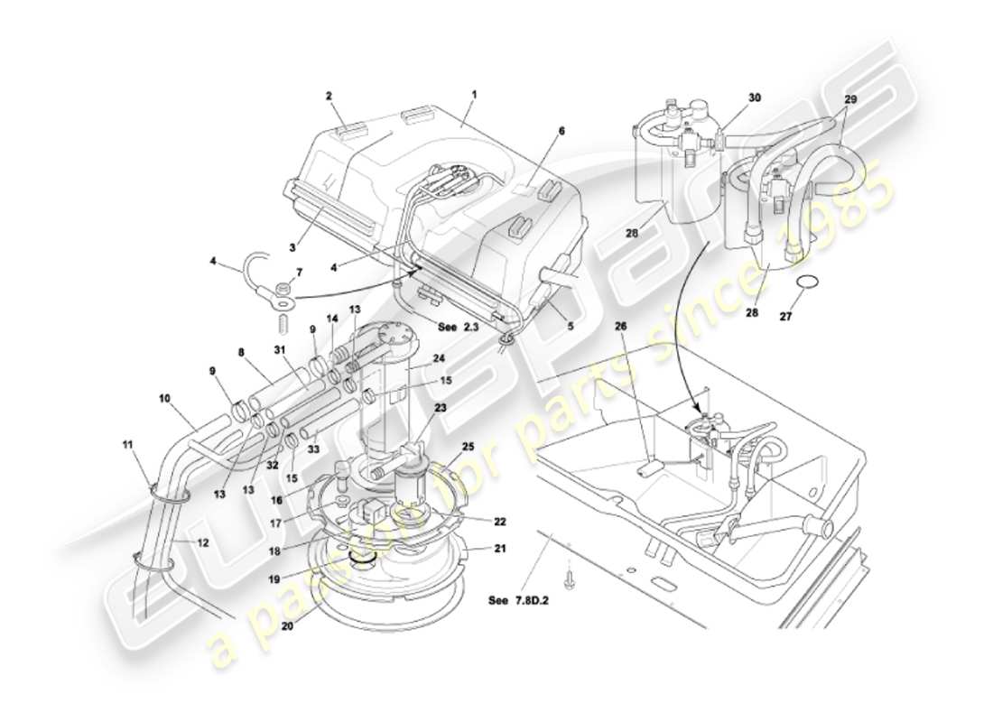a part diagram from the aston martin vanquish (2007) parts catalogue