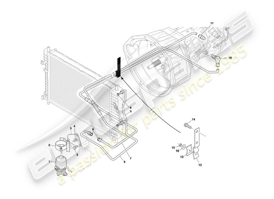 a part diagram from the aston martin db7 vantage (2004) parts catalogue