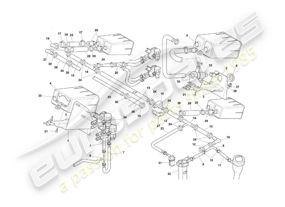 a part diagram from the aston martin db7 parts catalogue