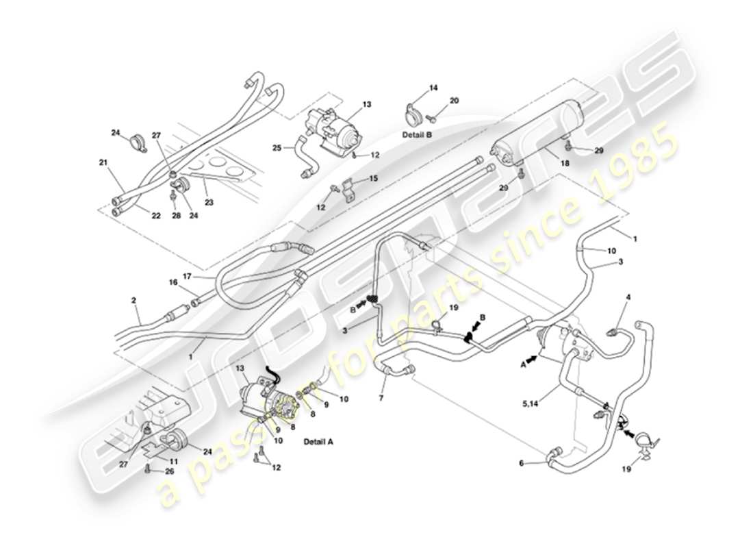 a part diagram from the aston martin vanquish (2002) parts catalogue