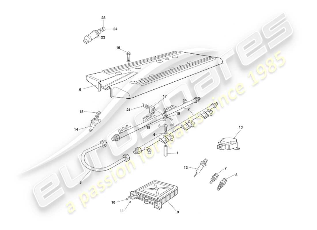 VIEW PARTS DIAGRAMS FROM THE ASTON MARTIN V8 VIRAGE PARTS CATALOGUE a part diagram from the aston martin v8 virage parts catalogue