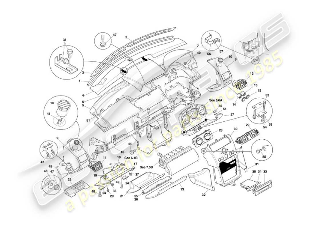 a part diagram from the aston martin vanquish parts catalogue