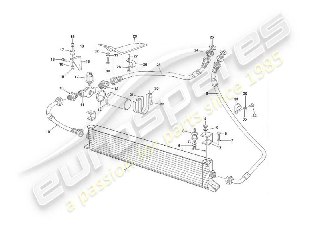 a part diagram from the aston martin v8 virage parts catalogue
