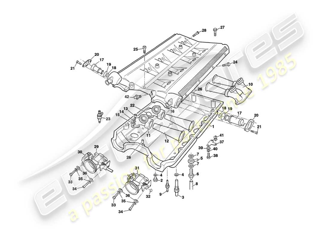 VIEW PARTS DIAGRAMS FROM THE ASTON MARTIN V8 COUPE PARTS CATALOGUE a part diagram from the aston martin v8 coupe parts catalogue