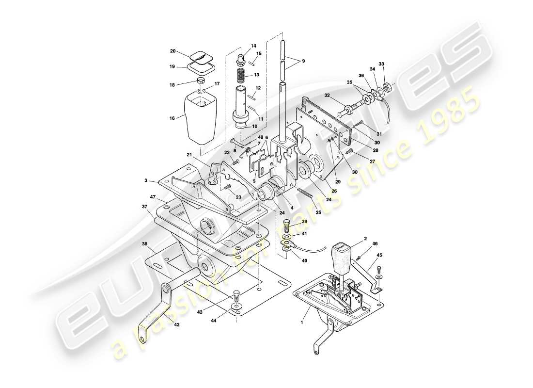 VIEW PARTS DIAGRAMS FROM THE ASTON MARTIN V8 COUPE PARTS CATALOGUE a part diagram from the aston martin v8 coupe parts catalogue