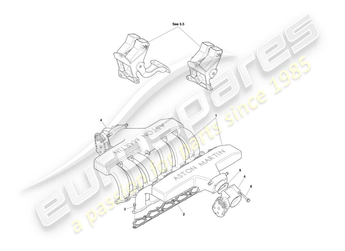 a part diagram from the aston martin vanquish (2006) parts catalogue