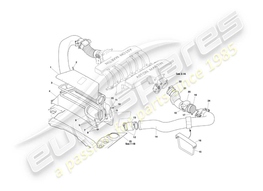 VIEW PARTS DIAGRAMS FROM THE ASTON MARTIN VANQUISH PARTS CATALOGUE a part diagram from the aston martin vanquish parts catalogue