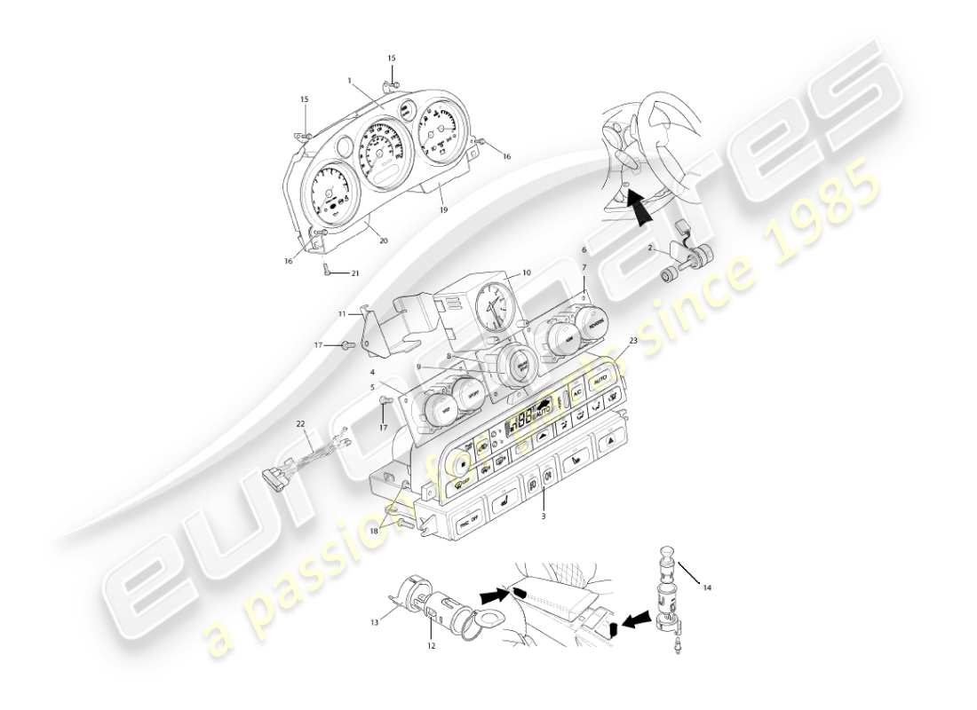 a part diagram from the aston martin vanquish (2006) parts catalogue