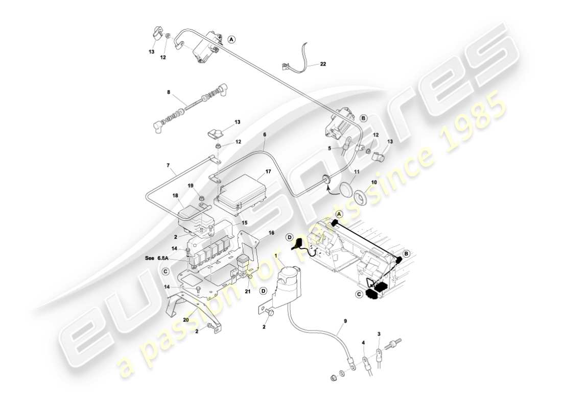a part diagram from the aston martin vanquish (2006) parts catalogue