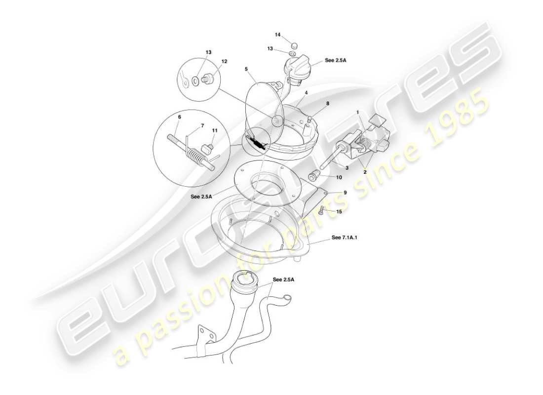a part diagram from the aston martin vanquish (2006) parts catalogue