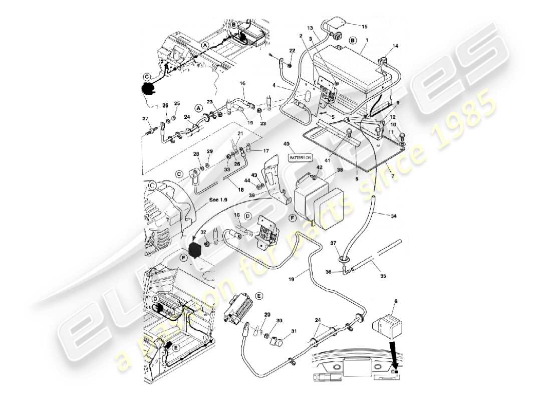 a part diagram from the aston martin vanquish (2004) parts catalogue