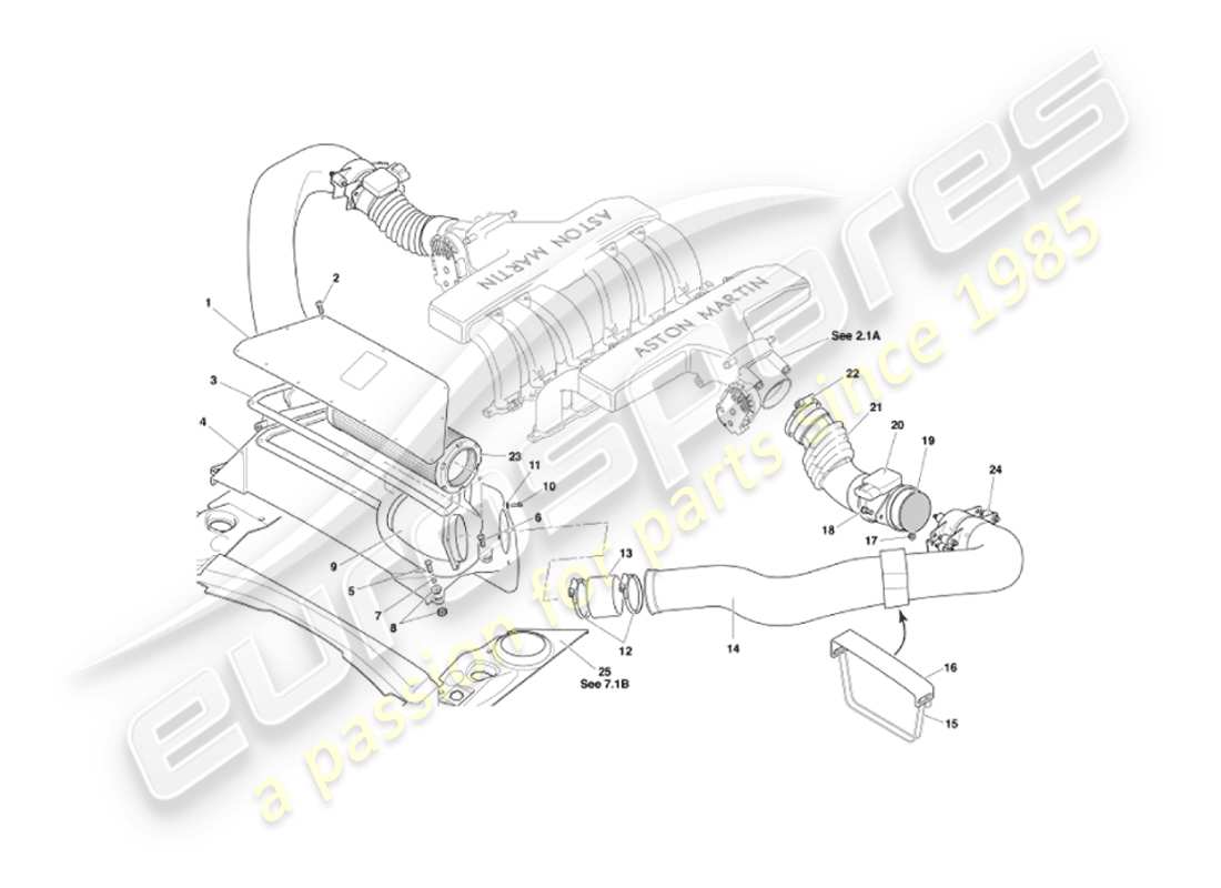 a part diagram from the aston martin vanquish (2005) parts catalogue