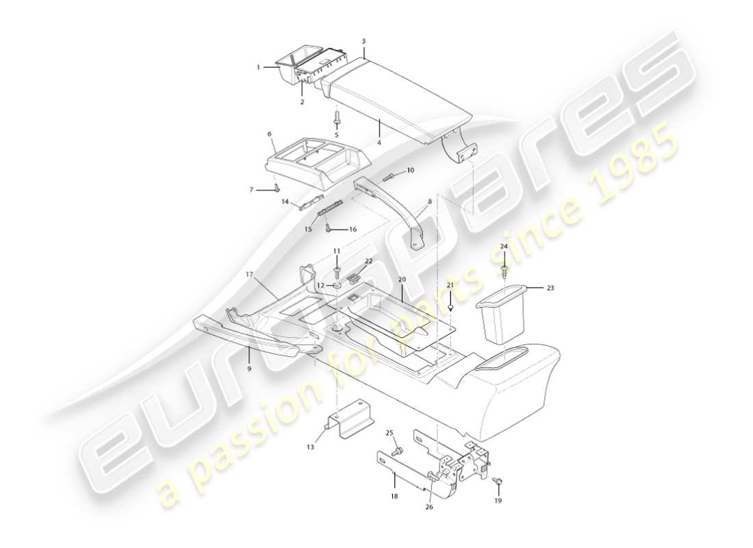 a part diagram from the aston martin vanquish (2005) parts catalogue