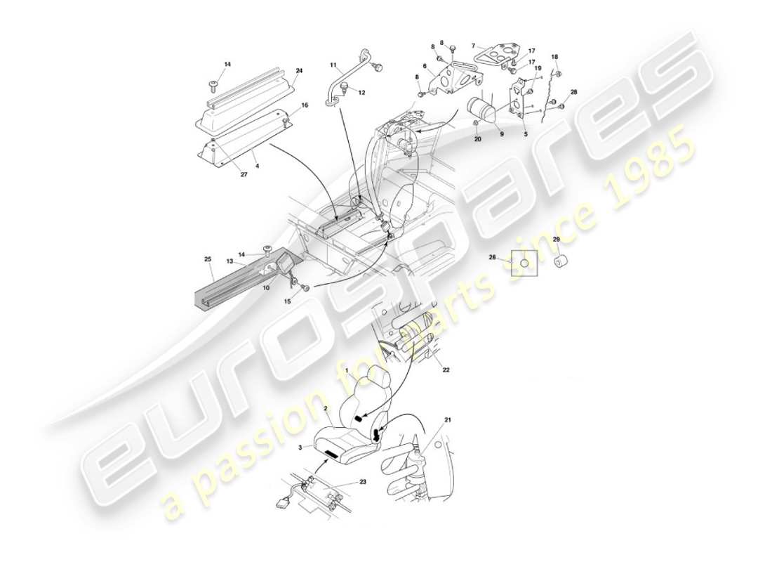 a part diagram from the aston martin vanquish (2005) parts catalogue