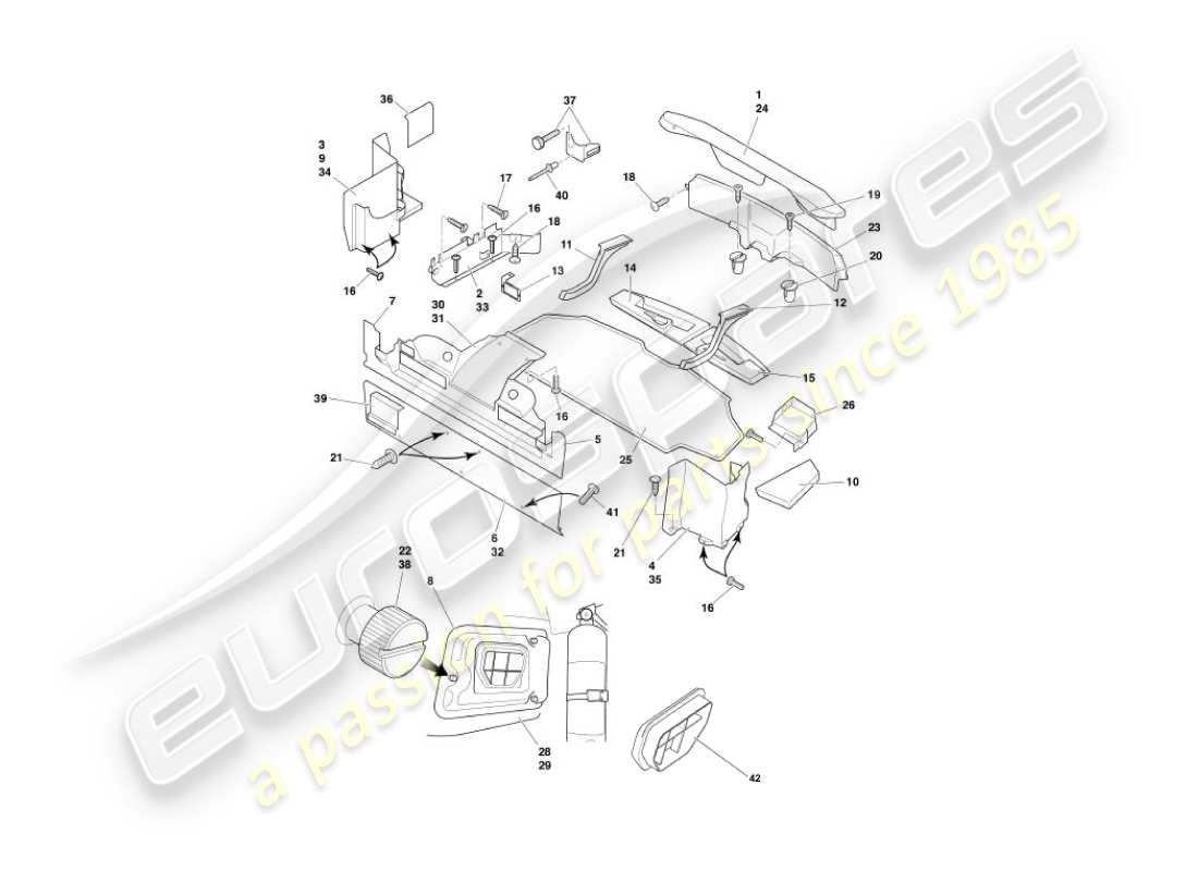 a part diagram from the aston martin vanquish parts catalogue