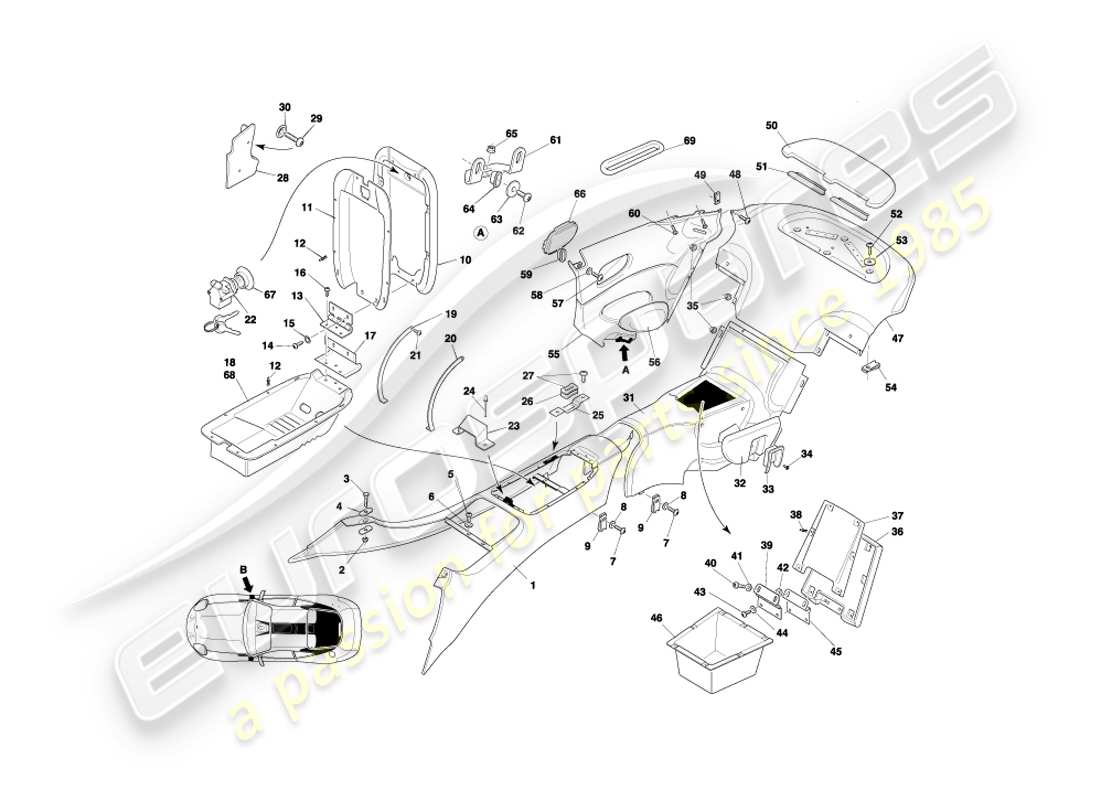 a part diagram from the aston martin db7 parts catalogue