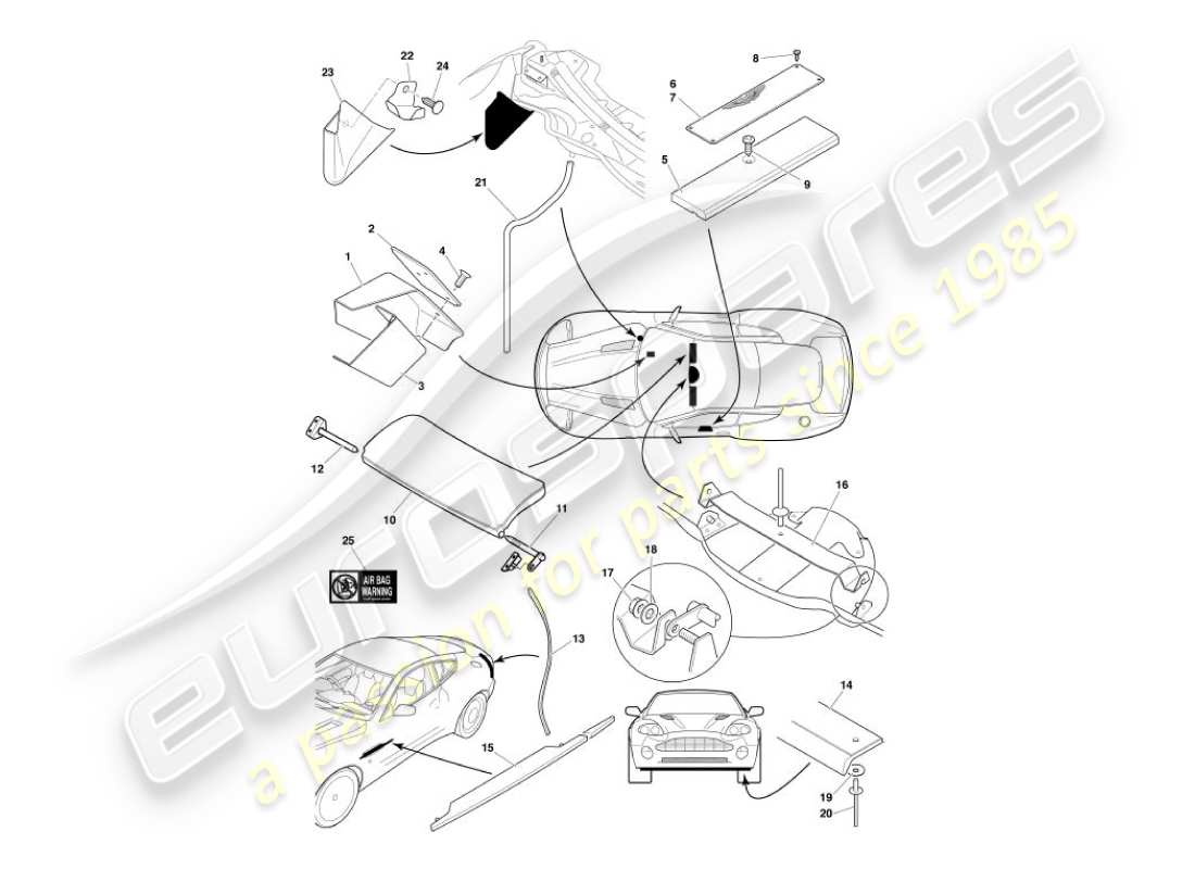 a part diagram from the aston martin vanquish (2004) parts catalogue