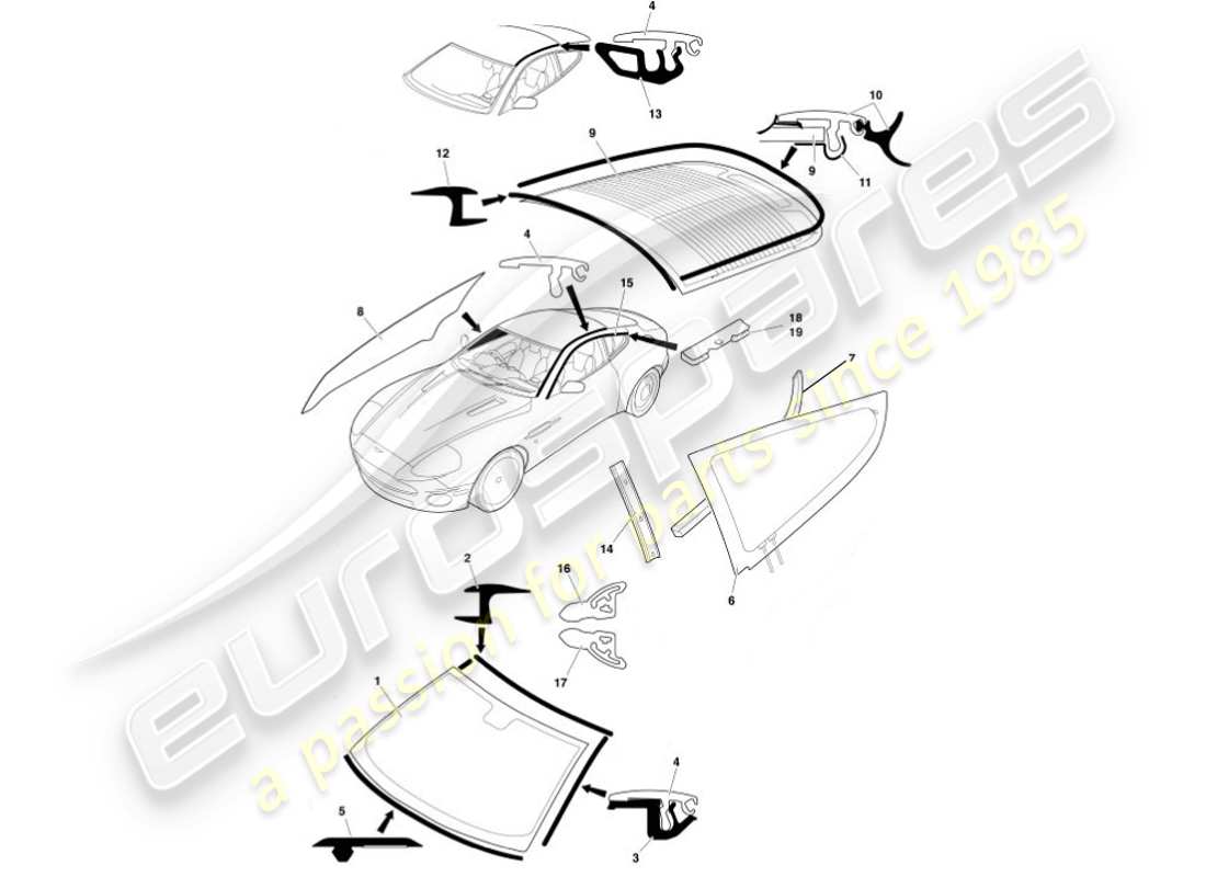 a part diagram from the aston martin vanquish parts catalogue