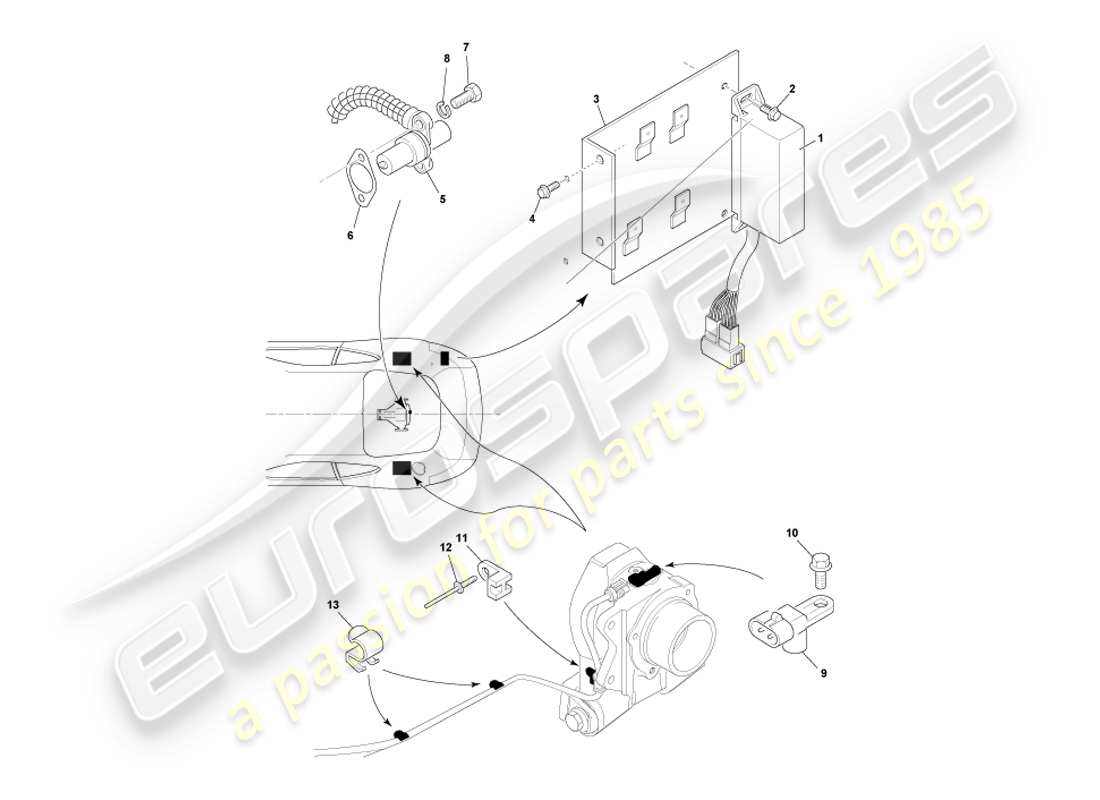 VIEW PARTS DIAGRAMS FROM THE ASTON MARTIN DB7 PARTS CATALOGUE a part diagram from the aston martin db7 parts catalogue