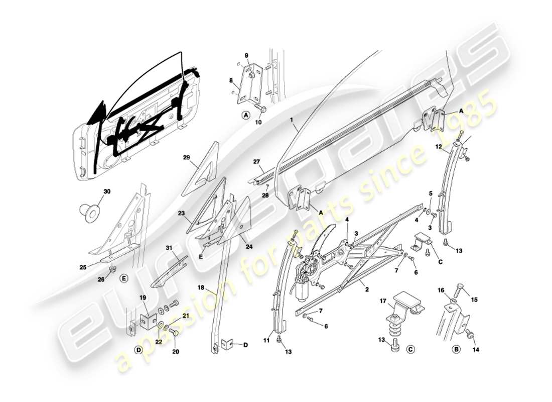 a part diagram from the aston martin db7 vantage (2004) parts catalogue