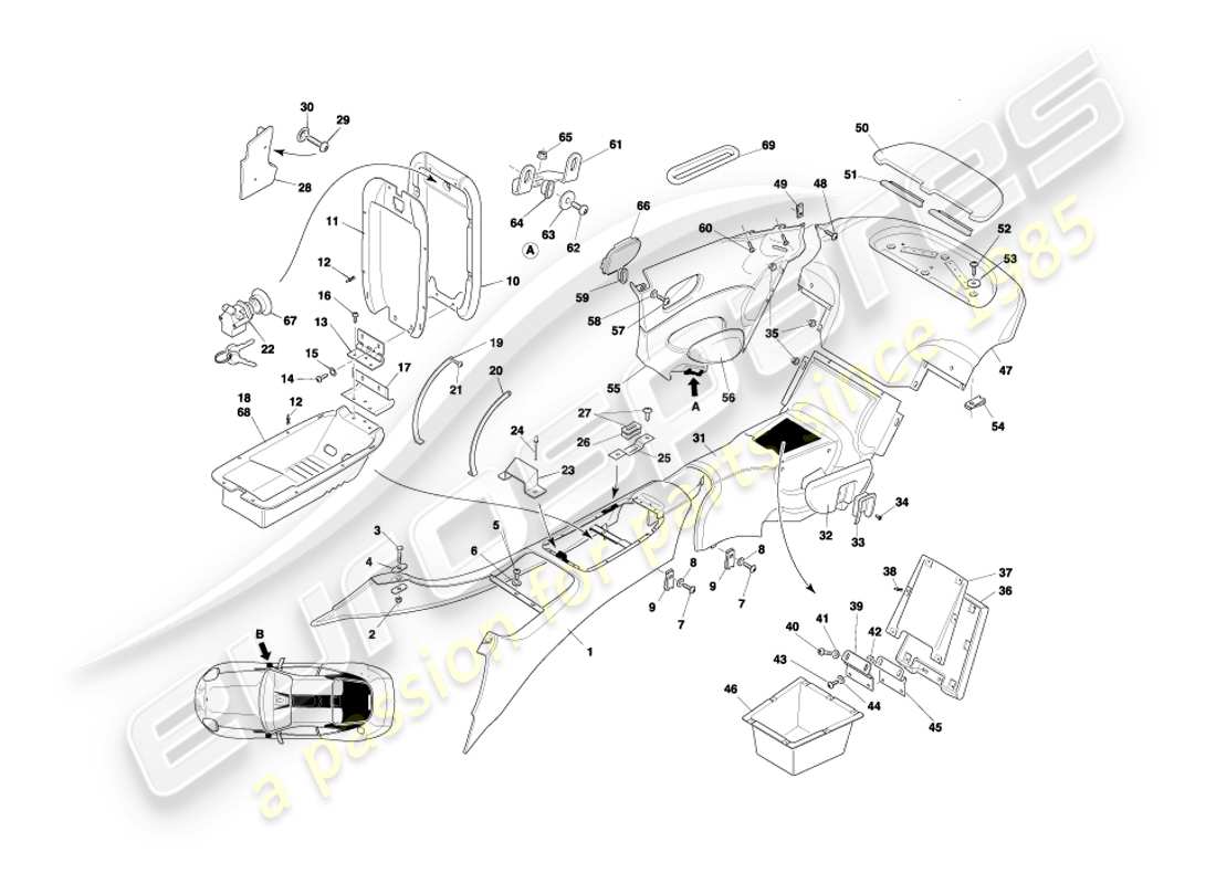 a part diagram from the aston martin db7 vantage (2003) parts catalogue