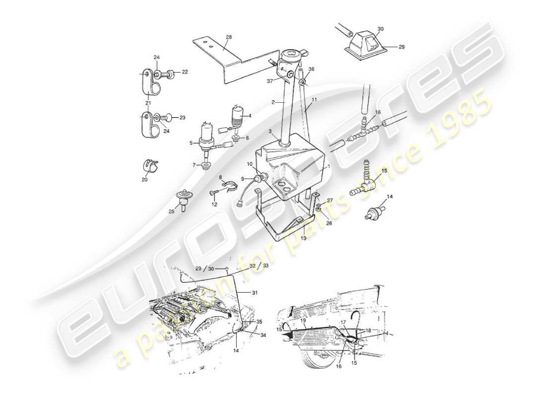 a part diagram from the aston martin v8 virage parts catalogue
