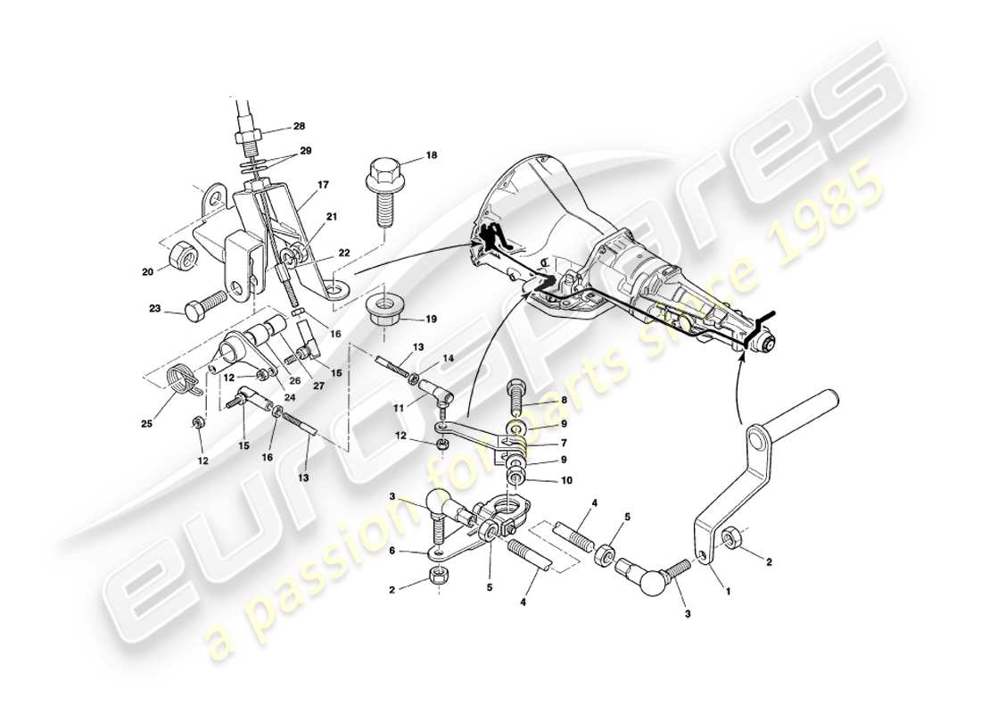 a part diagram from the aston martin v8 coupe parts catalogue
