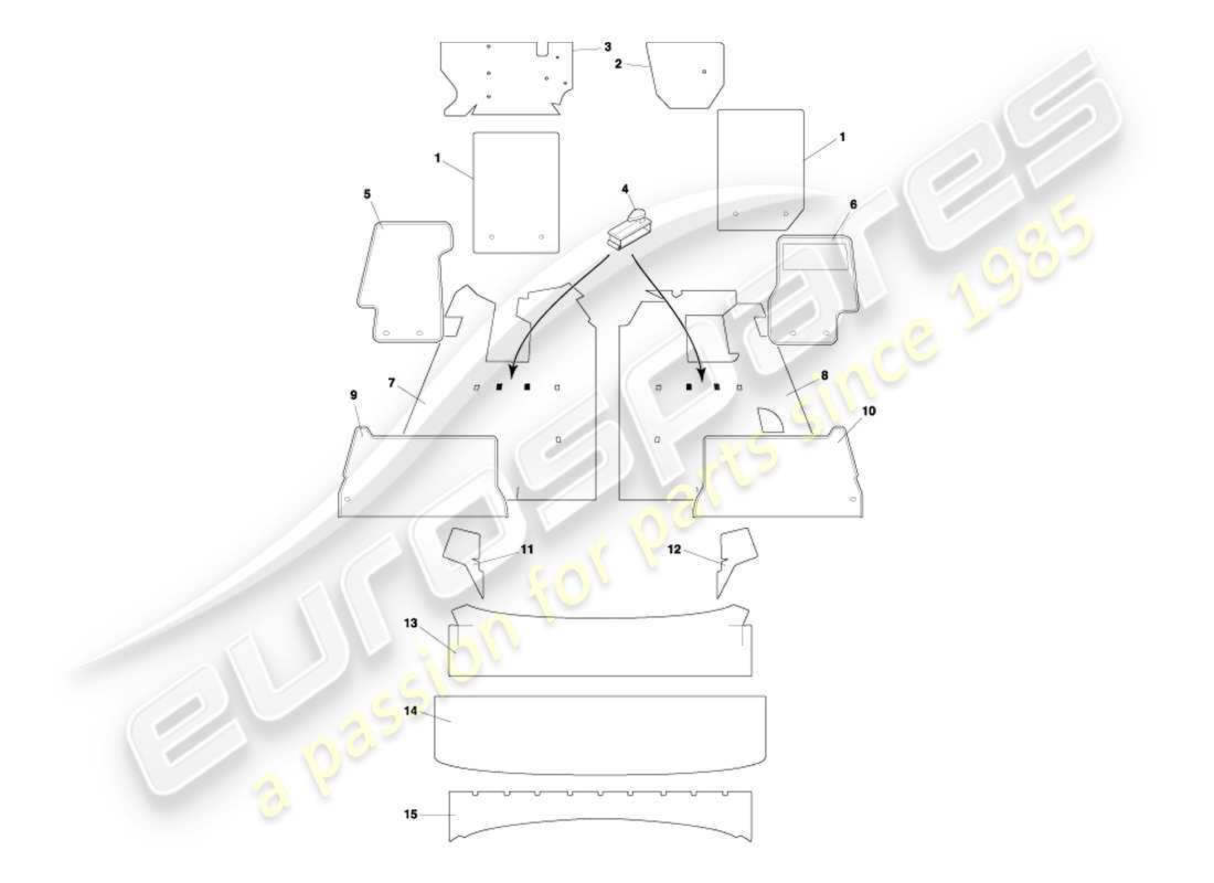 a part diagram from the aston martin db7 parts catalogue