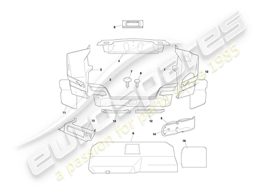 a part diagram from the aston martin db7 parts catalogue