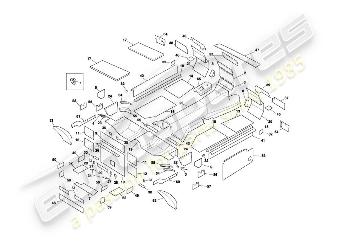 a part diagram from the aston martin db7 parts catalogue