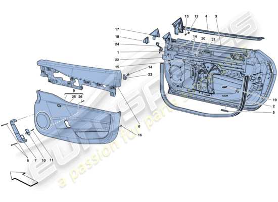 a part diagram from the ferrari 458 speciale aperta (rhd) parts catalogue