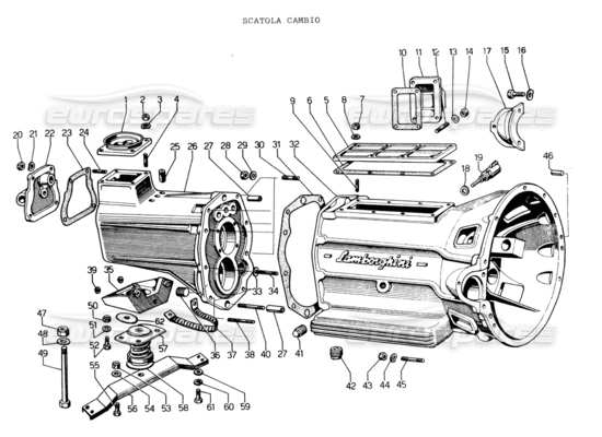 a part diagram from the lamborghini espada parts catalogue