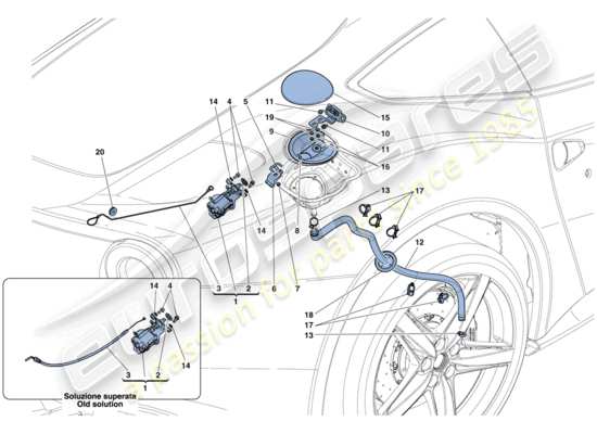 a part diagram from the ferrari f12 parts catalogue