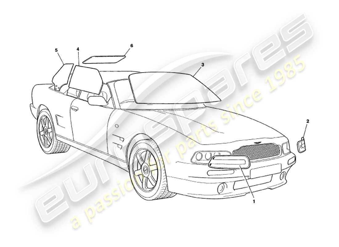 VIEW PARTS DIAGRAMS FROM THE ASTON MARTIN V8 VOLANTE PARTS CATALOGUE a part diagram from the aston martin v8 volante parts catalogue