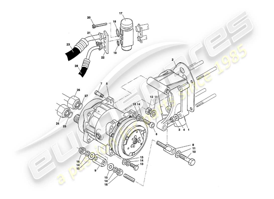 VIEW PARTS DIAGRAMS FROM THE ASTON MARTIN V8 VOLANTE PARTS CATALOGUE a part diagram from the aston martin v8 volante parts catalogue
