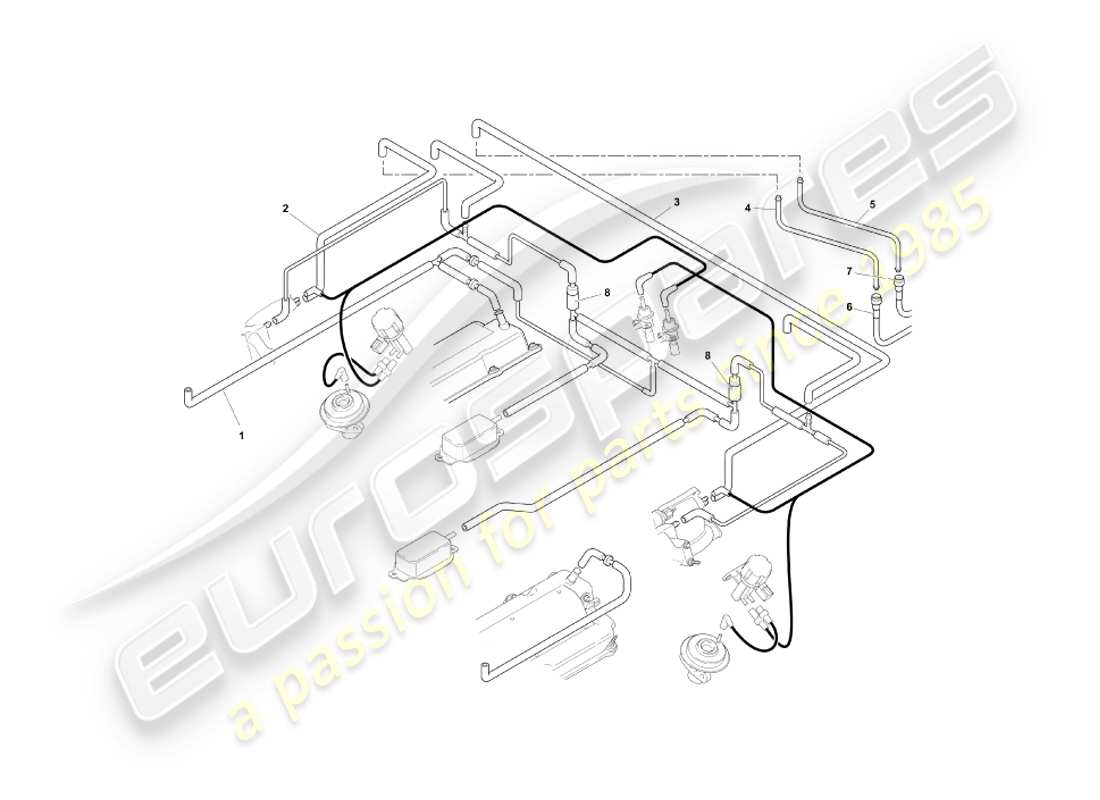 a part diagram from the aston martin db7 parts catalogue