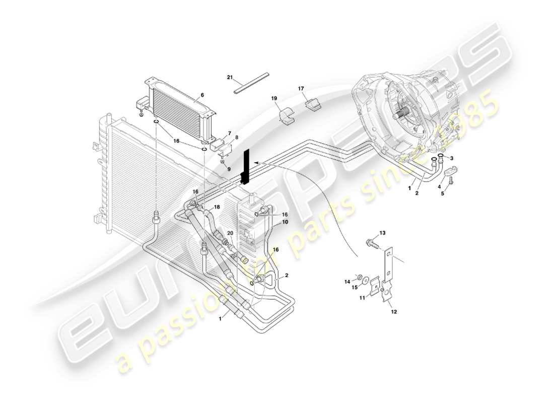 a part diagram from the aston martin db7 parts catalogue