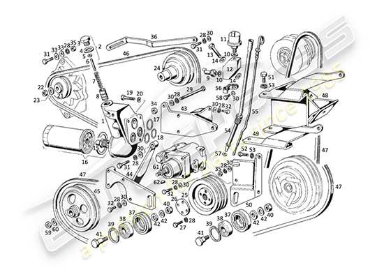 a part diagram from the maserati kyalami parts catalogue