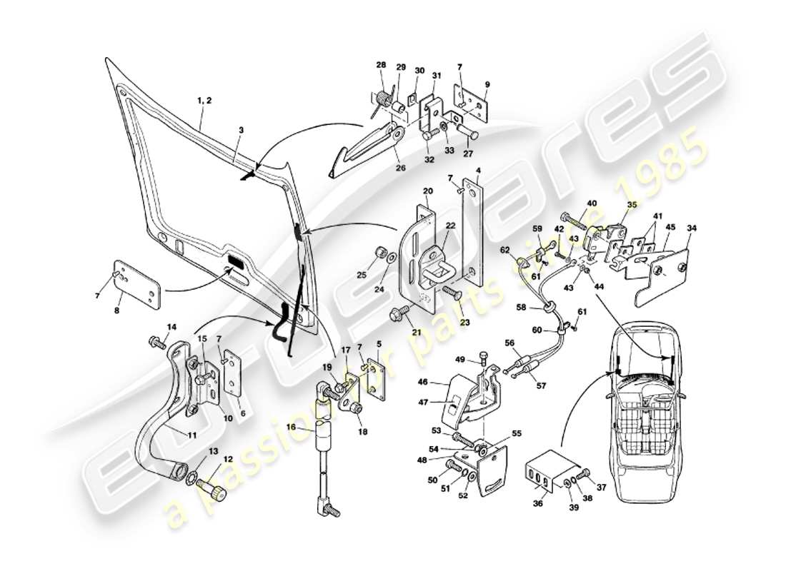 a part diagram from the aston martin v8 volante parts catalogue
