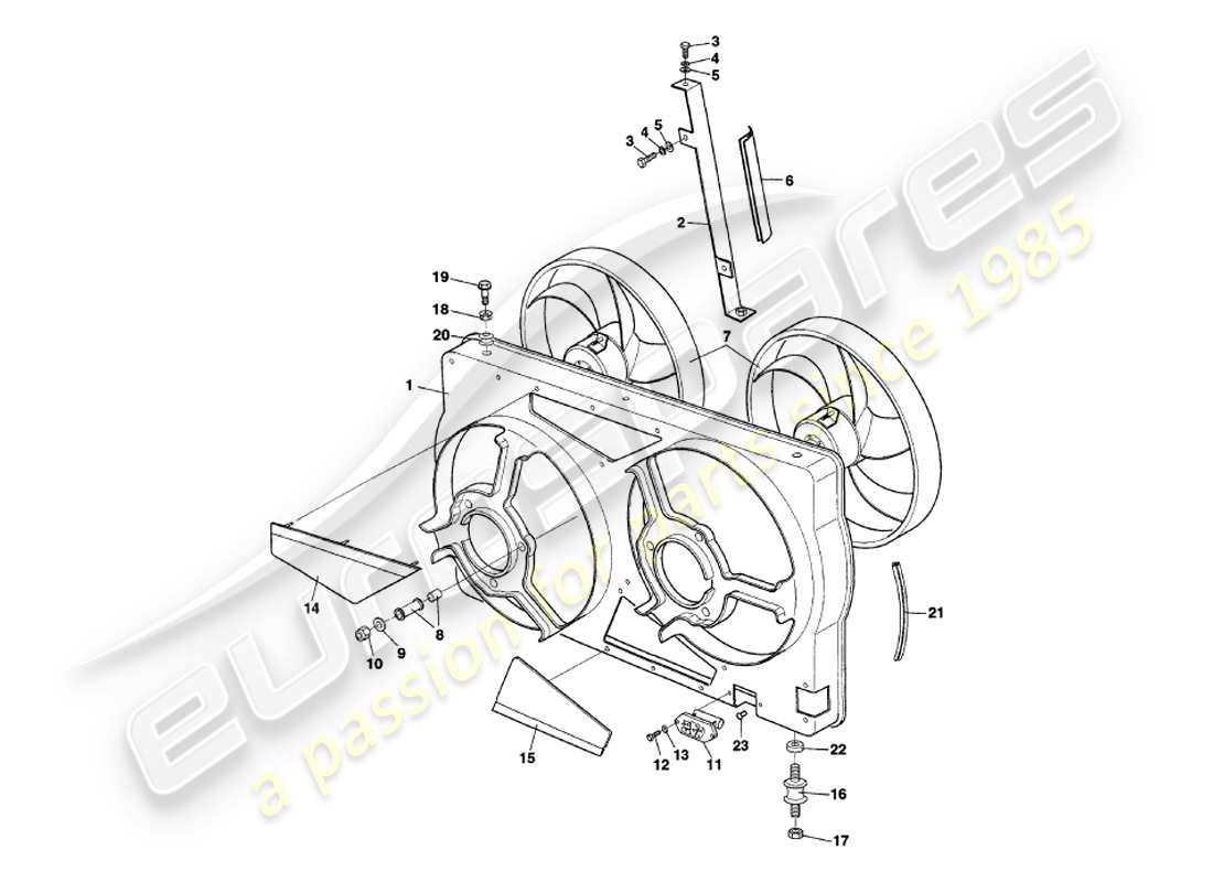 VIEW PARTS DIAGRAMS FROM THE ASTON MARTIN V8 VOLANTE PARTS CATALOGUE a part diagram from the aston martin v8 volante parts catalogue